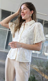 Lace Balloon Sleeve Blouse