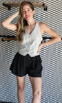 Striped Linen Blend Vest