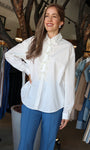Rhinestone Bow Embellished Long Sleeve Shirt