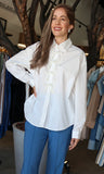 Rhinestone Bow Embellished Long Sleeve Shirt