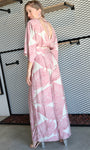 Palm Print 3/4 Sleeve V- Neck Jumpsuit