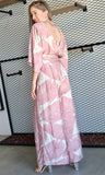 Palm Print 3/4 Sleeve V- Neck Jumpsuit