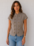 Napoleon Style Short Sleeve Blouse