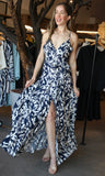 Navy and White Print Jumpsuit