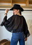 Black Ruffle Blouse