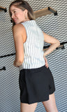 Striped Linen Blend Vest