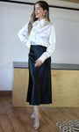 Ivory Neck Tie Scarf Blouse