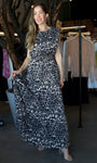Leopard Print Sleeveless Maxi Dress