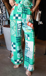 Green Print Pants