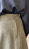 Olive Suede Skirt