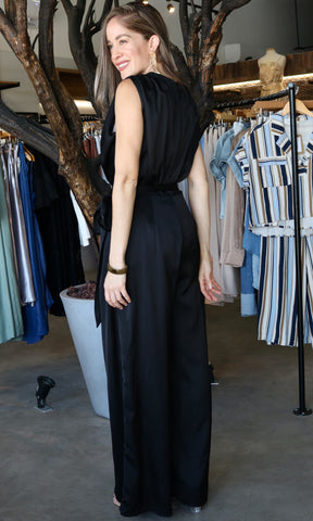Satin Tie Jumpsuit