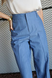 Wide Cuff Hem Straight Pants