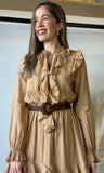 Belted Ruffled Dress