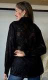 Black Long Sleeve Button Blouse