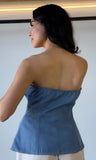 Denim Strapless Blouse