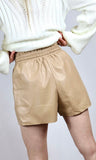 Pantalones cortos casuales de piel sintética