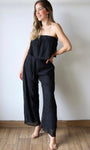 Pleated Tube Top and Wide Pants Set