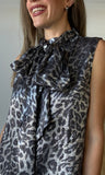 Silver Animal Print Sleeveless Top