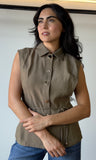 Sleeveless Tie Waist Top