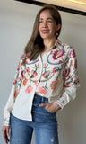 Printed Lapel Button Shirt