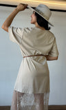 Lace Joined T-shirt Maxi Dress