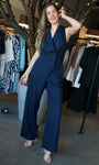 Navy Asymmetric Hem Top Jumpsuit