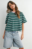 Striped Boxy Cropped T-shirt