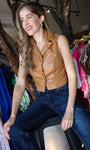 Camel Faux Leather Vest