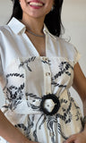 Belted Sleeveless Blouse