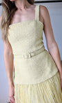 Tweed With Lace Pleat Midi Dress
