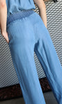 High Waisted Smocked Waist Casual Pants