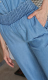 High Waisted Smocked Waist Casual Pants