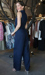 Navy Asymmetric Hem Top Jumpsuit