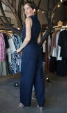 Navy Asymmetric Hem Top Jumpsuit