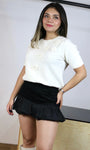 Black Denim Bubble Skirt