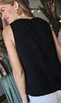 Sleeveless Cowl Neck Gold Ring Blouse