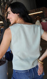 Sleeveless Boat Neck Lyocell Top