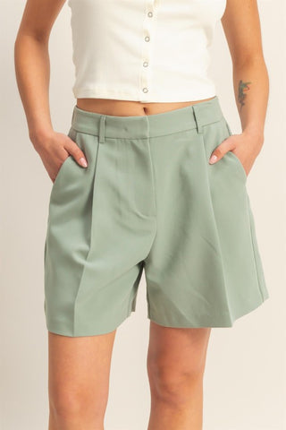 High Waist Pleated Chic Shorts