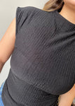 Asymmetrical Hem Mock Neck Sleeveless