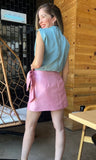 Satin High Waist Side Big Bow Skirt