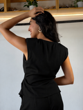 Brown Blouse w/ Gold Detail