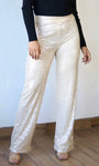 Pantalones formales con lentejuelas color champán