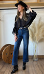 Black Ruffle Blouse