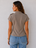 Napoleon Style Short Sleeve Blouse