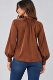 Pleat Detail Long Sleeve Blouse