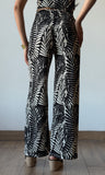 Black Print Wide Pants