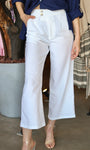 White Linen Cropped Pants