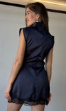 Sleeveless Lace Trim Dress
