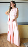 Sleeveless Draped Scarf-neck Jumpsuit