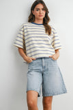 Striped Boxy Cropped T-shirt